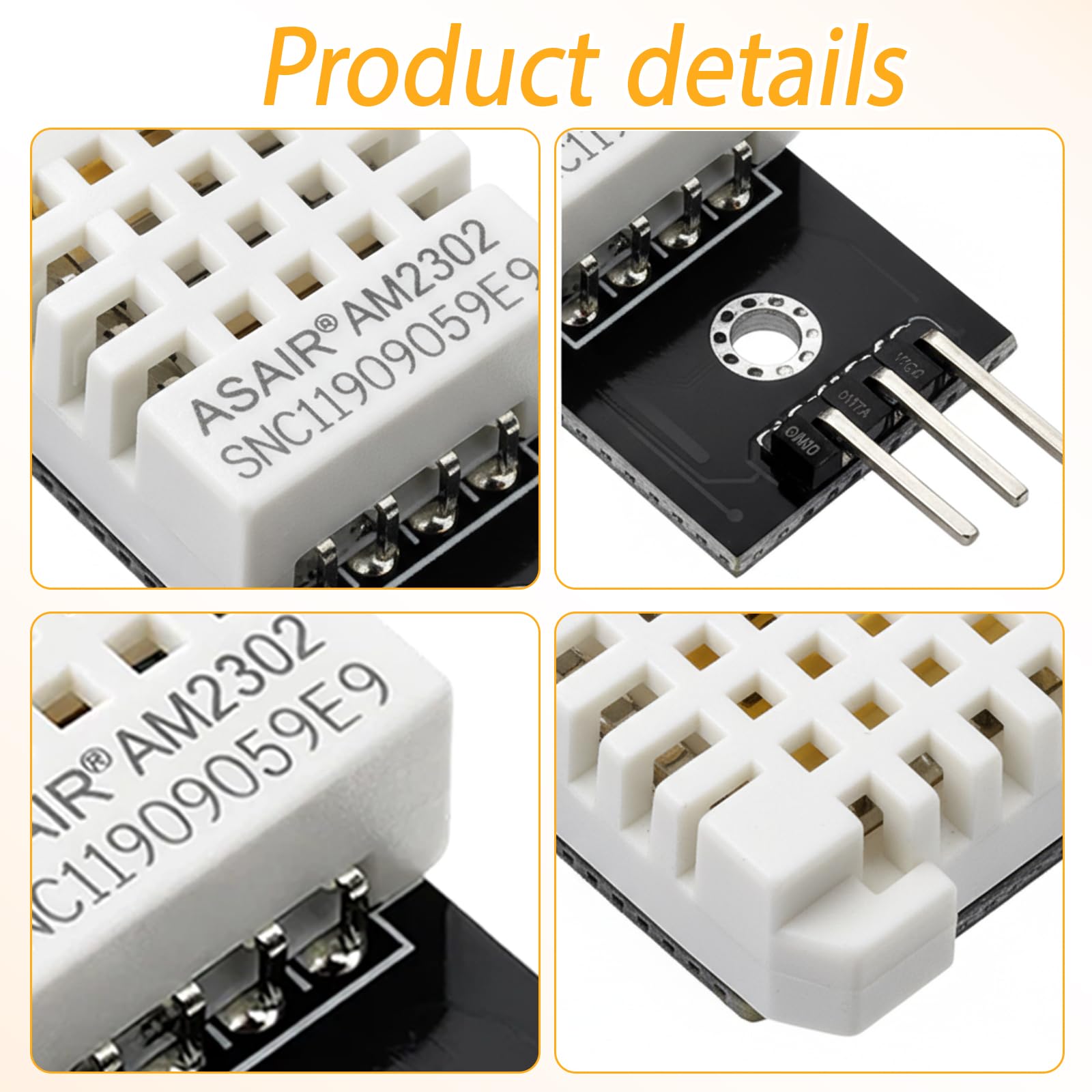 Czujnik Temperatury I Wilgotności DHT22 - Cyfrowy Czujnik Środowiska Z Dokładnością 0,5 ° C, Kompatybilny Z Arduino / Raspberry Pi Z 3-pin Kablem DuPont (kompatybilny Z DHT11)