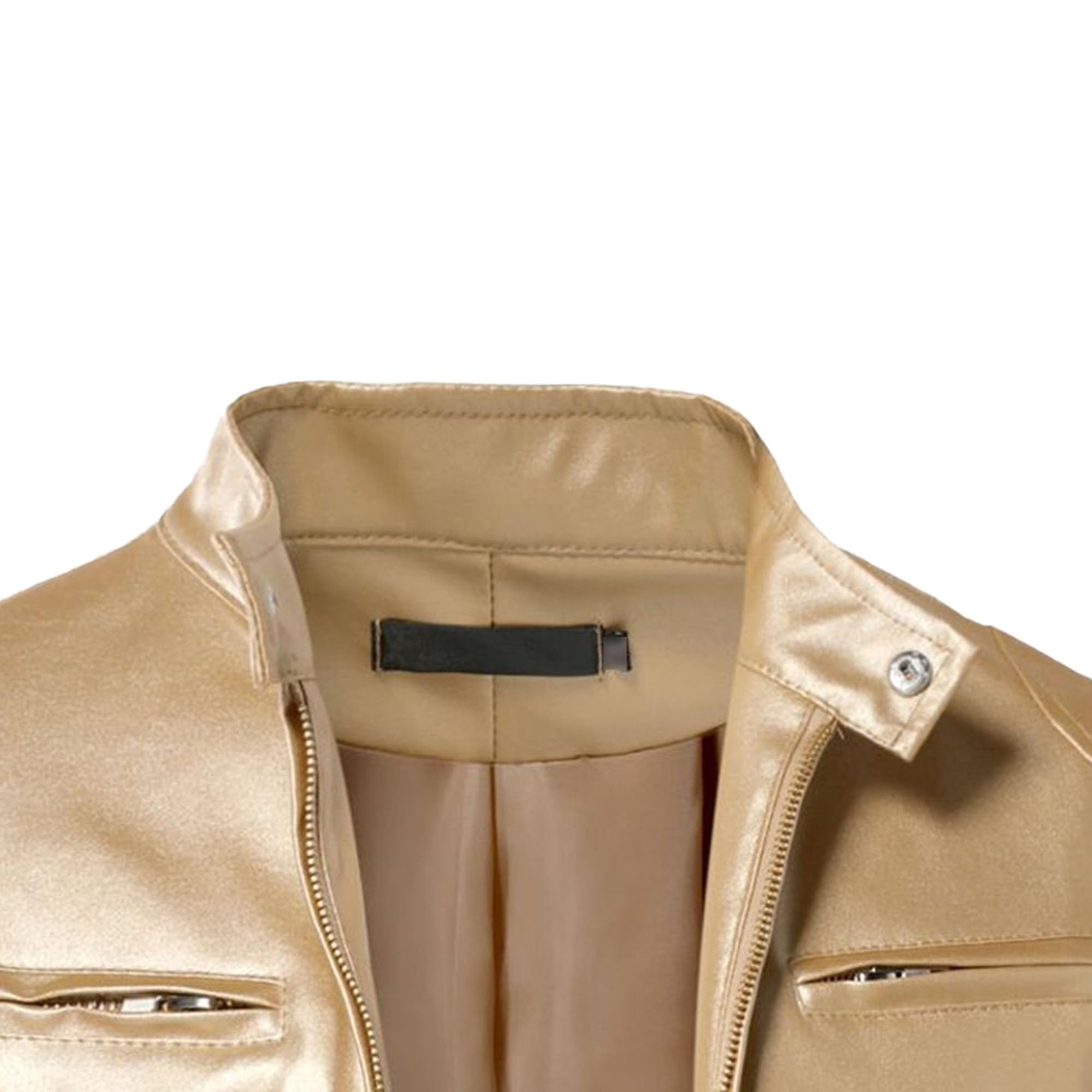 ZDJSWJ Hommes similicuir zippé veste col montant cuir moto veste léger baseball vêtements pu manteau