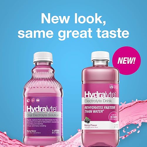 Miniatura 4 de Hydralyte Solución lista para beber hidratación oral con electrolitos, bayas, botella de 33.8 onzas