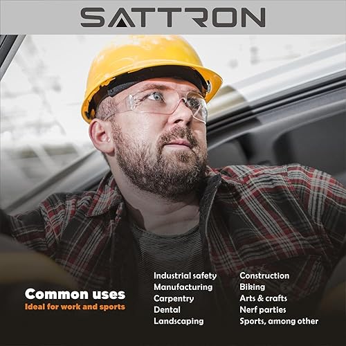 Miniatura 6 de Gafas de seguridad transparentes a granel de 24, ANSI Z87.1, protección ocular para mujeres y hombres, resistentes a arañazos e impactos, ideales