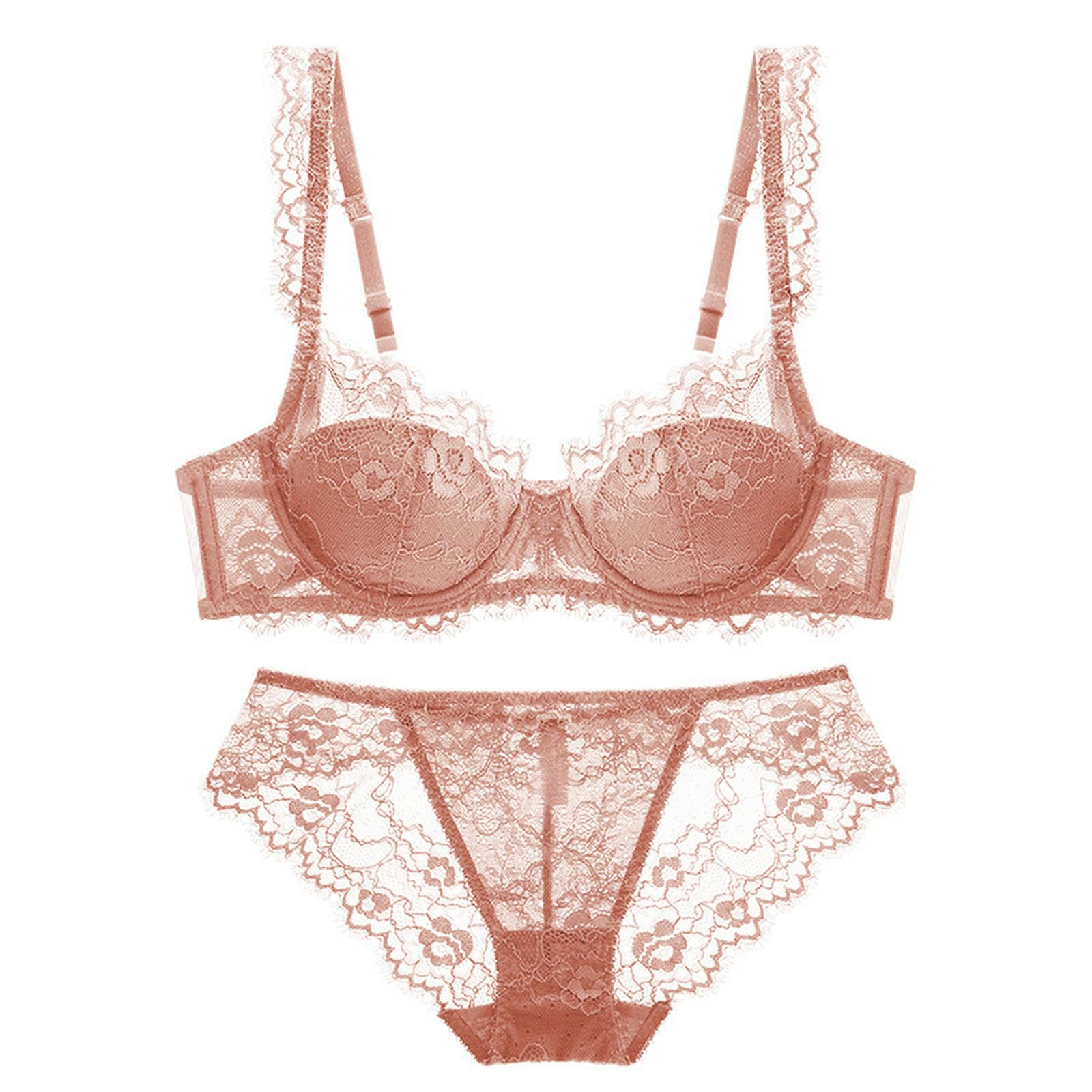 unterwäsche Frauen sexy Set Sexy Spitze BH Dünne Versammelte Rote Unterwäsche Set Benmingnian Französisch Desire BH -höschen Für Frauen-rosa-36 80e
