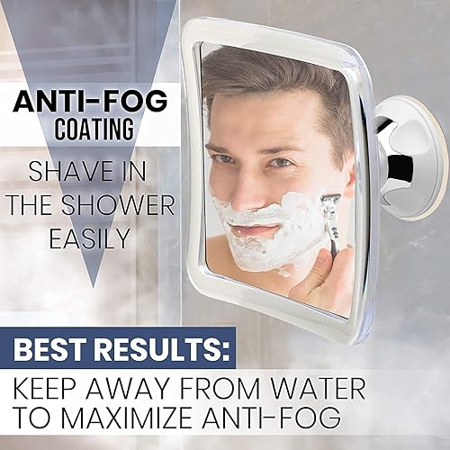 Miniatura 2 de Mirrorvana espejo de regadera antiniebla con ventosa 63×63pulgadas