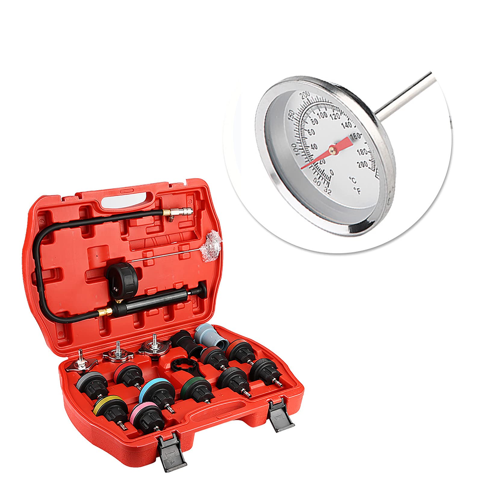 Probador de refrigeración, Kit Herramientas Universal for detectar Fugas Agua en el del automóvil, Prueba presión radiador, Detector confiable for automóviles y Motocicletas