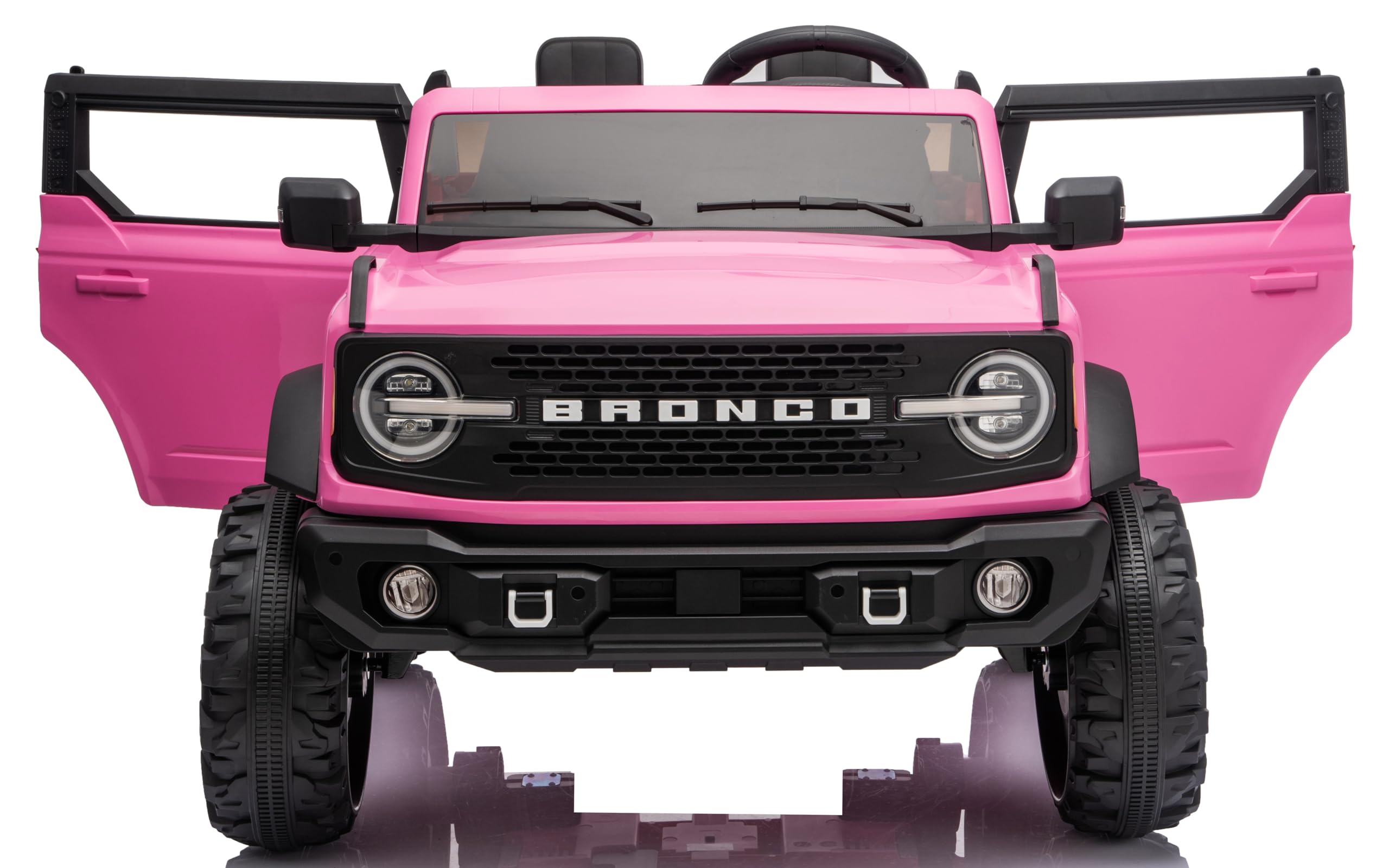 Ford Bronco 24V Maxi Auto Elettrica Bambini 2 Posti Telecomando Porte Apribili Bluetooth 60 Kg Rosa