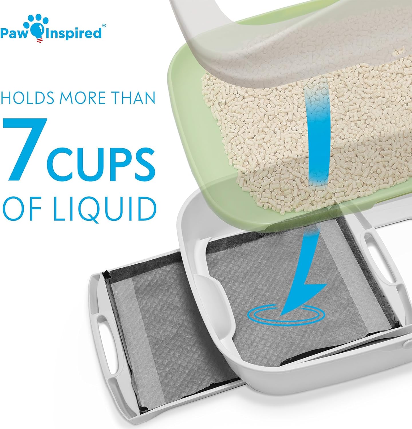 Paw Inspired Cat Pads, Generic Refills for Tidy Cats Breeze Litter Box System, Disposable Kitty Litter Liners for Easy Cleaning, Super Absorbent Pee Pads, 16.9 x 11.4 Inch (Carbon, 80 Count)