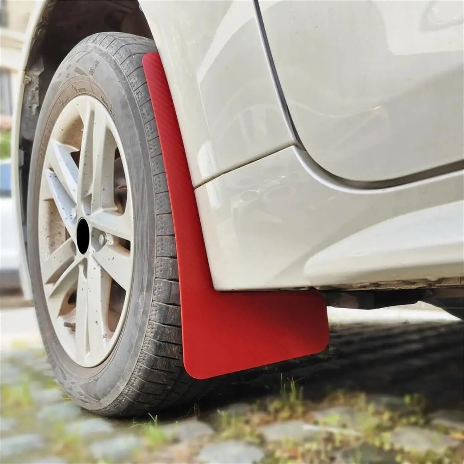 RED Carbon Fiber Effect Universal Splash Car błotniki osłony błotników z osprzętem przód tył akcesoria(4pcs)