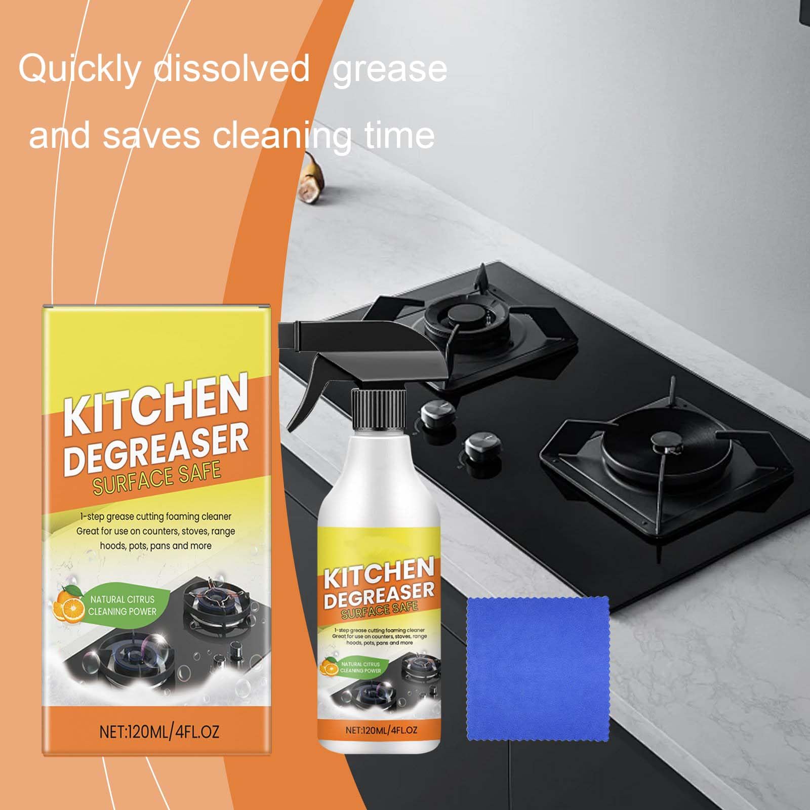 Mehrzweck-Oberflächenreiniger Küche Fettentfernung,neue Heavy Duty Küche Öl Entferner Spray Degreaser,Allzweck-Tiefenreinigung Spray,Kitchen Reinigung hartnäckige Fleck Entferner pulverización (5pcs)