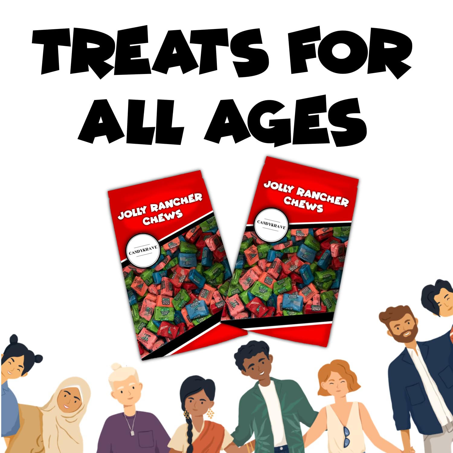 Joly Ranchers Chews Candy - Assorted Flavors - 190 Pieces of Fruity Flavored Chews - Halloween Individually Wrapped Candy Chews for Halloween, Birthdays, Easter, Christmas & Pantry (2 lbs)