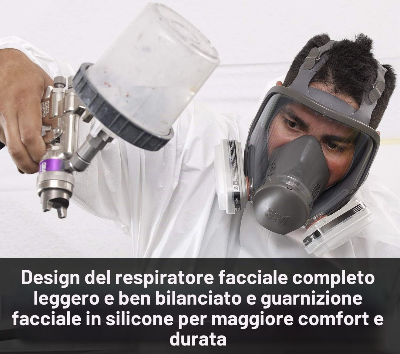 3M Respiratore riutilizzabile 6800, frontale pieno, medio, 1 ciascuno