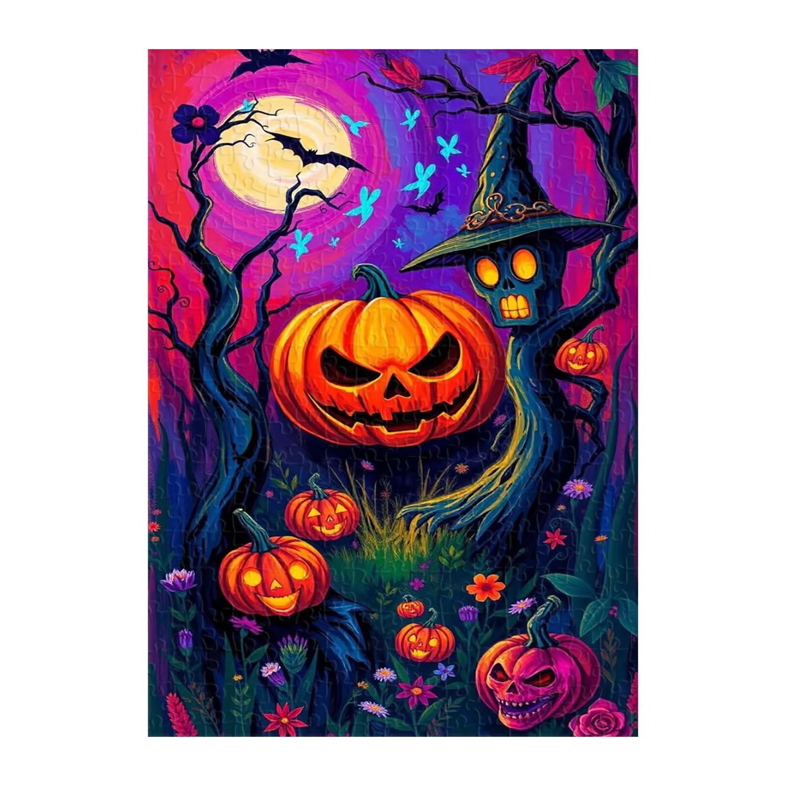 Puzzle 1000 elementów dla dorosłych, księżyc, dynia, 75 x 50 cm, trudna gra edukacyjna, prezent dla mężczyzny i kobiety, 1000 elementów, puzzle dla dorosłych