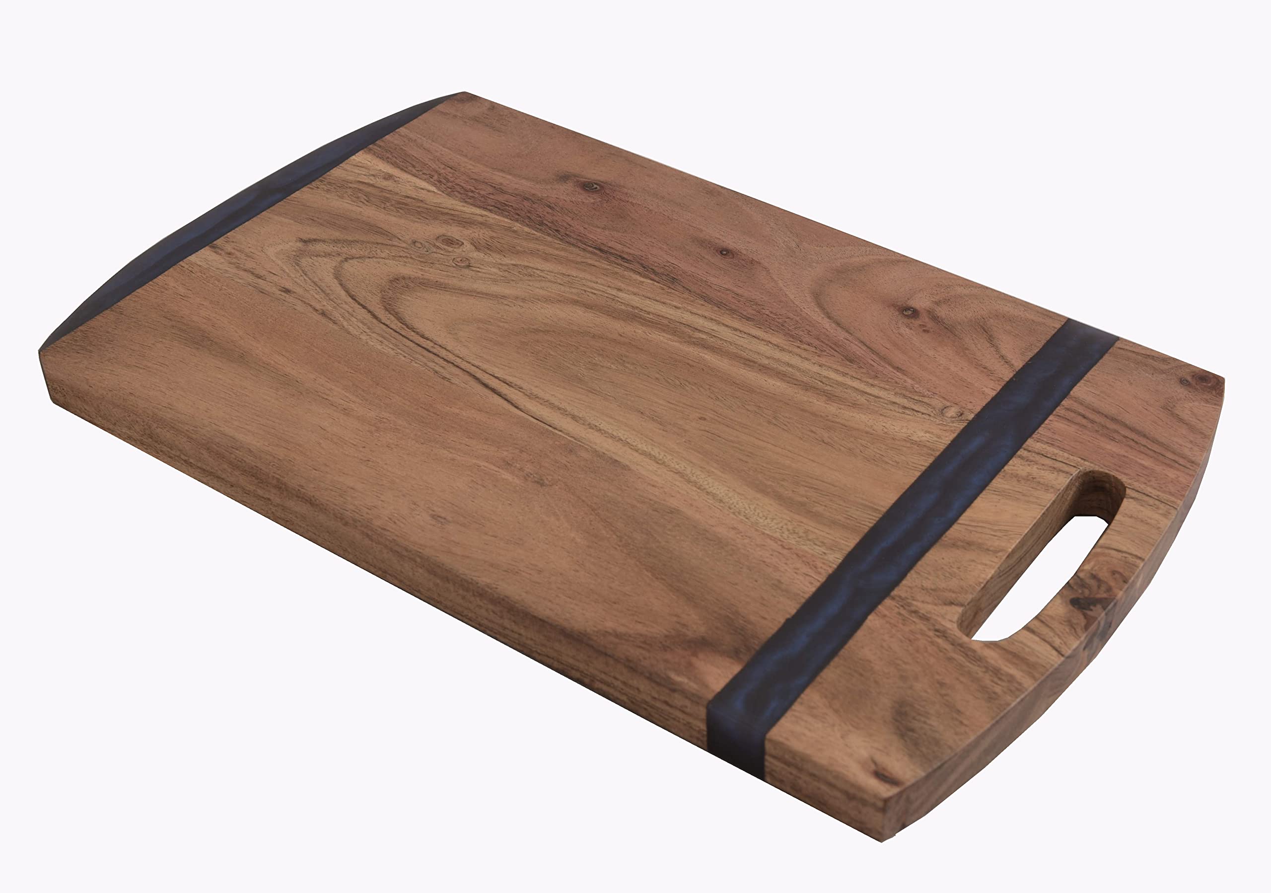 Planche à découper en bois d'acacia avec résine époxy