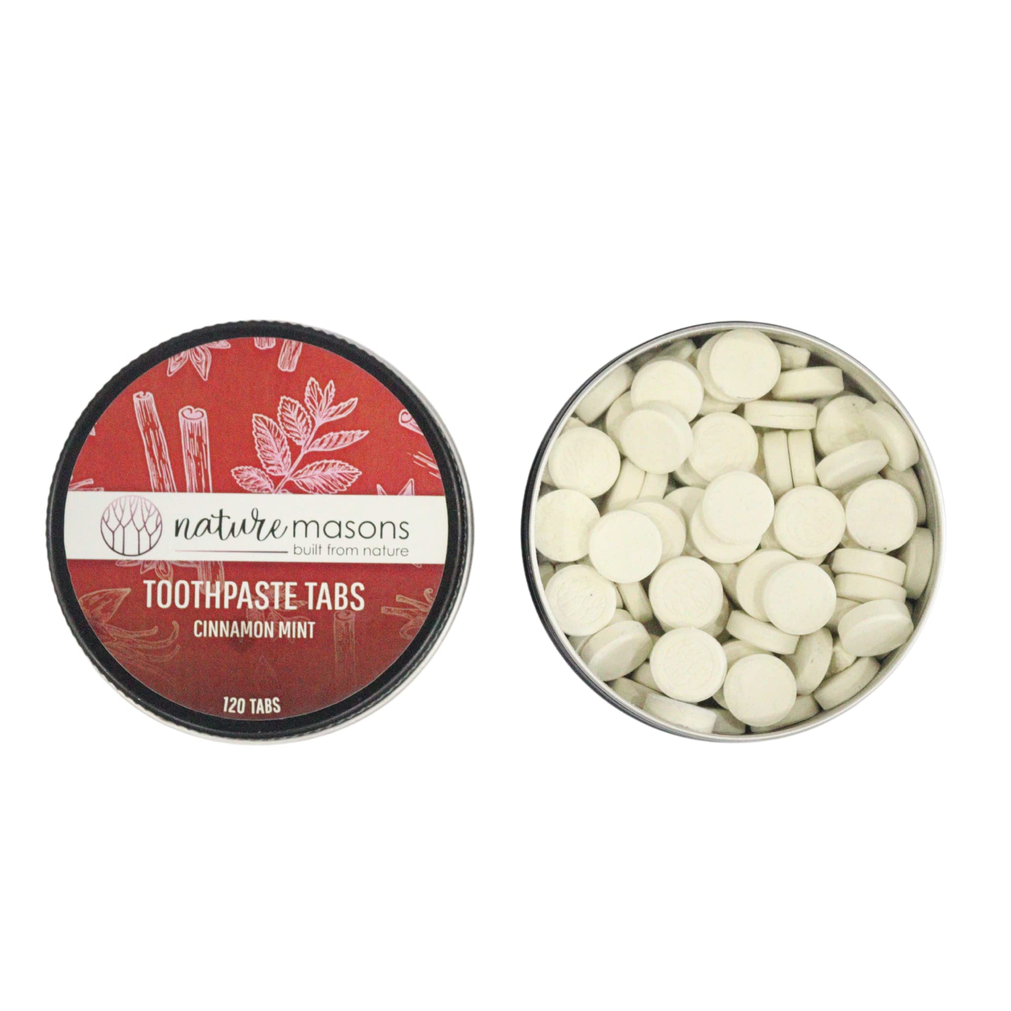 Nature Masons Toothpaste Tablets - Cinnamon Mint Flavour (120 tabs) with Fluoride and non-abrasive Whitening, Eco friendly, Plastic free, Travel friendly (B0BPHK3WF6) Amazon Price History, Amazon Price Tracker