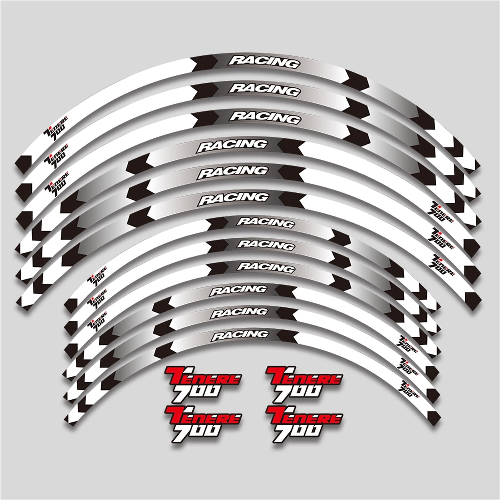 AXWT Stickers For YAMAHA TENERE700 Motorcycle Wheel Decals Reflective Stickers Rim Stripes Motorbike With Tenere 700 Logo (Color : 4)