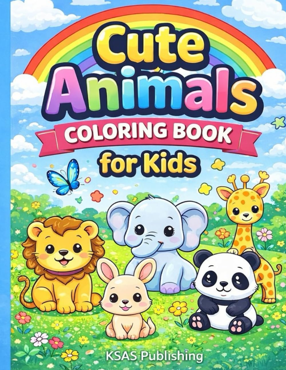 Cute Animals: Colouring book for kids