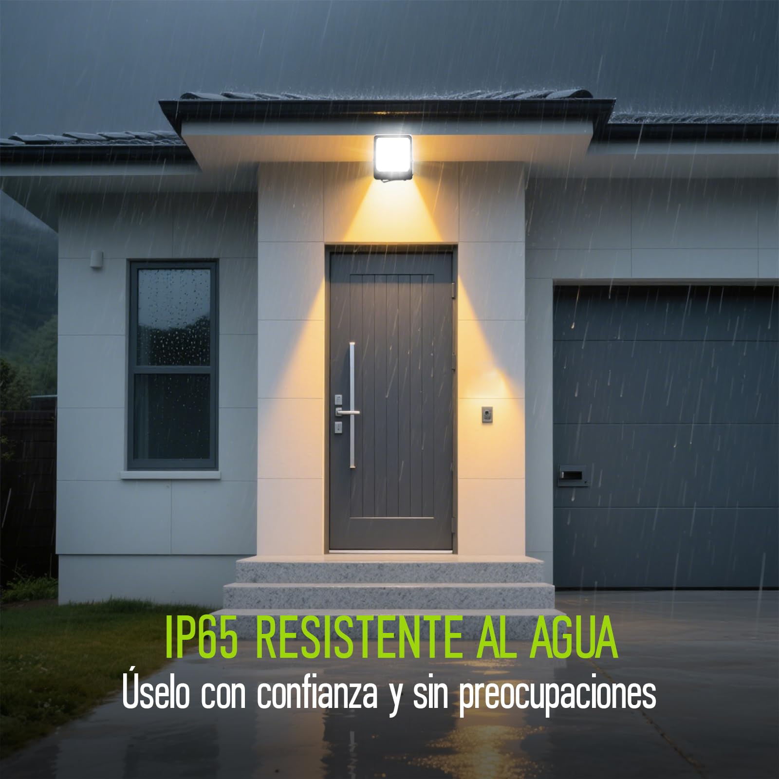 Focos LED Exterior 200W Foco Proyector 3000K Blanco Cálido 20000LM IP65 Impermeable Floodlight para Casa Garaje Patio Terraza Jardín Cancha Fachada Jardineras Colgar Árbol Local