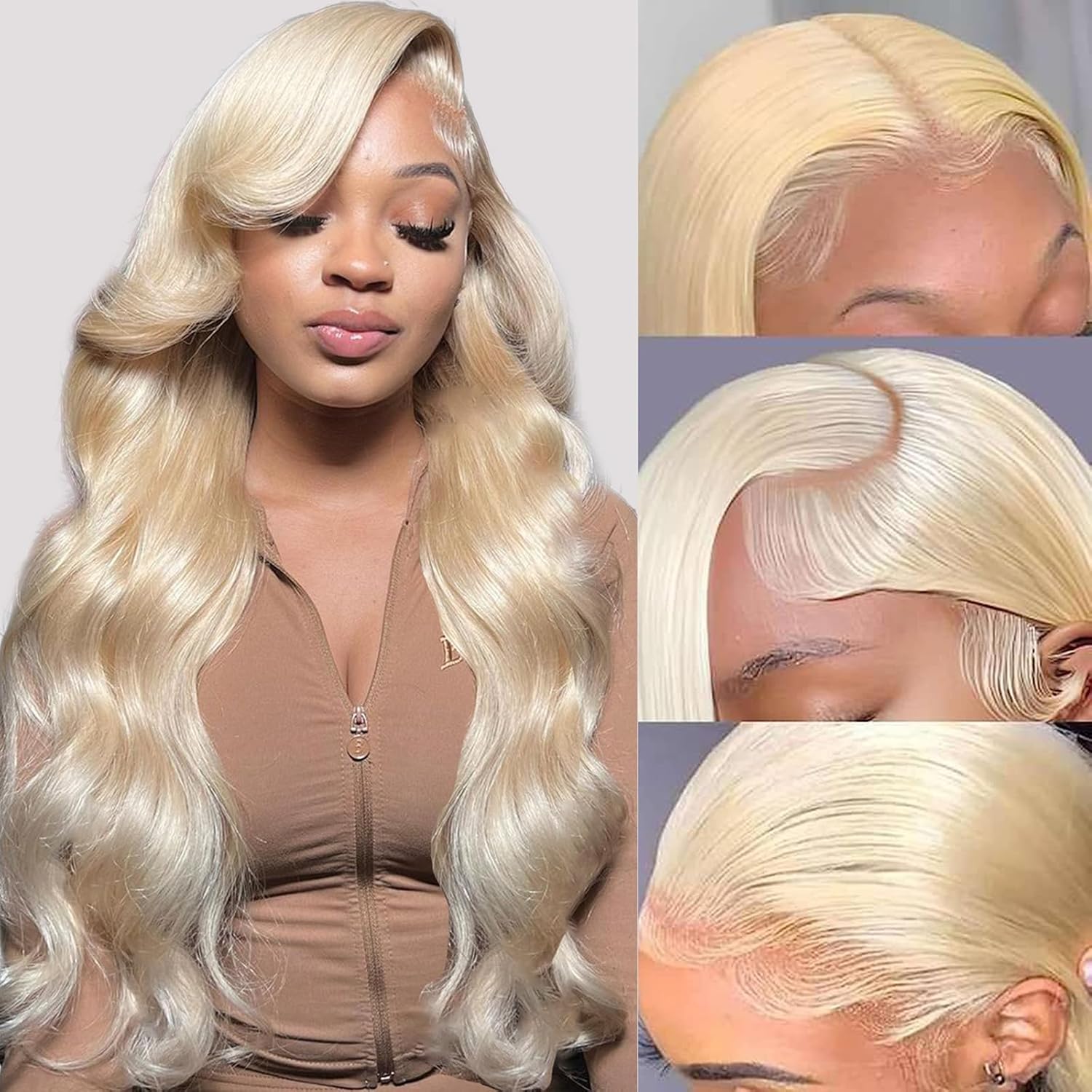 613 Lace Front Wig Body Wave Lace Front Wigs 180% Density 13x4 HD Blonde Lace Frontal Wig 20 Inch