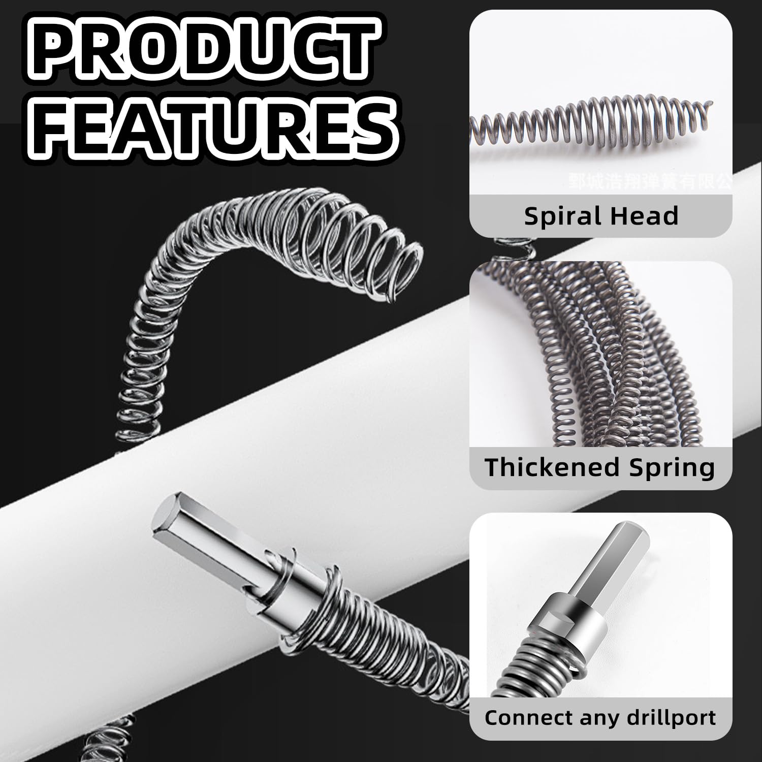 Sonda Sturatubi per Trapano,Kit 3 Pulitori a Spirale per Tubi 10 mm, 1m/2m/4m, Sturatubi Flessibile per Lavandini e WC,per Trapano Adattatore Elettrico Manuale Ostruzioni Ostinate Rimuove Capelli