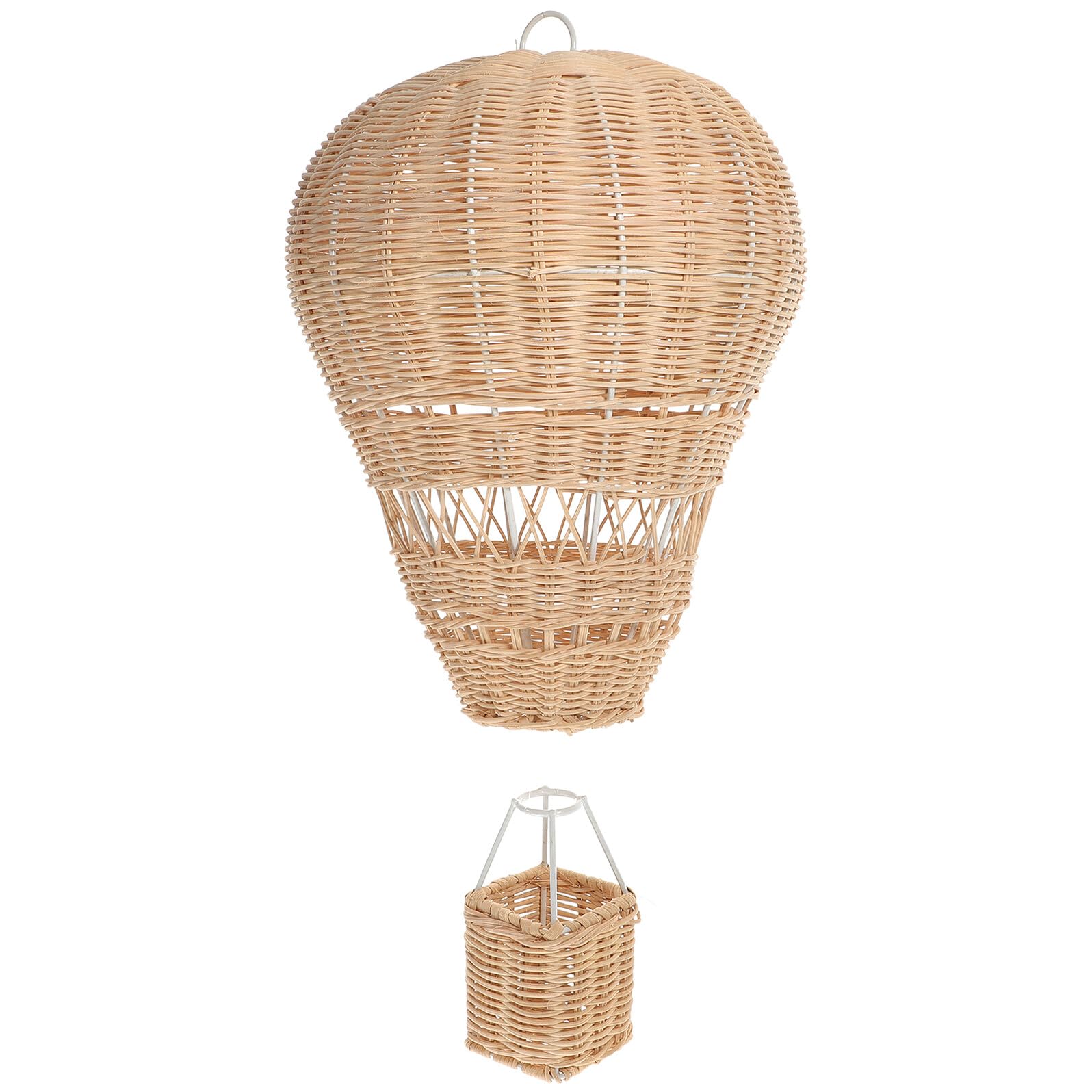 Gatuida Handgewebter Rattan Heißluftballon Anhänger Natürliche Hängedekoration für Kinderzimmer Party und Garten Kreative Tragbare Deko für Jungen und Mädchen Romantisch und Vielseitig