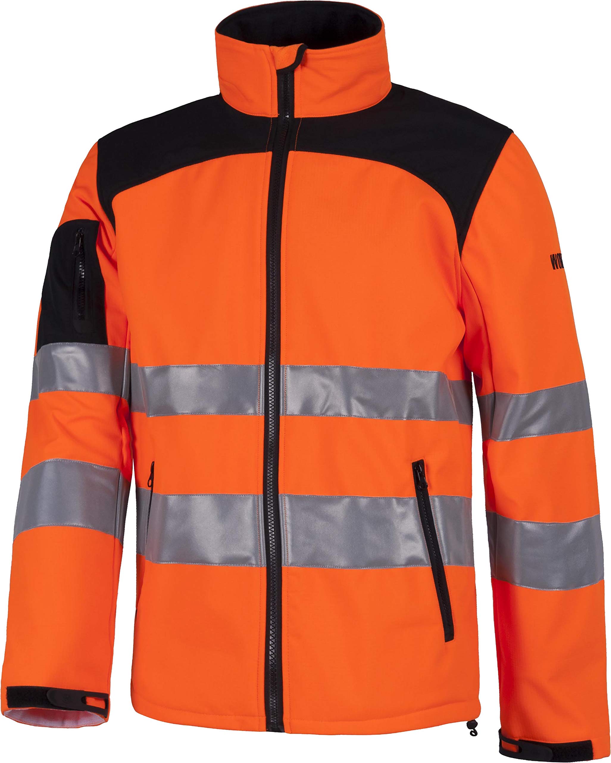 Work Team Workshell de Alta Visibilidad con Cintas Reflectantes de Diferentes tamaños. EN ISO 20471:2013 Hombre Naranja A.V.+ Negro XL