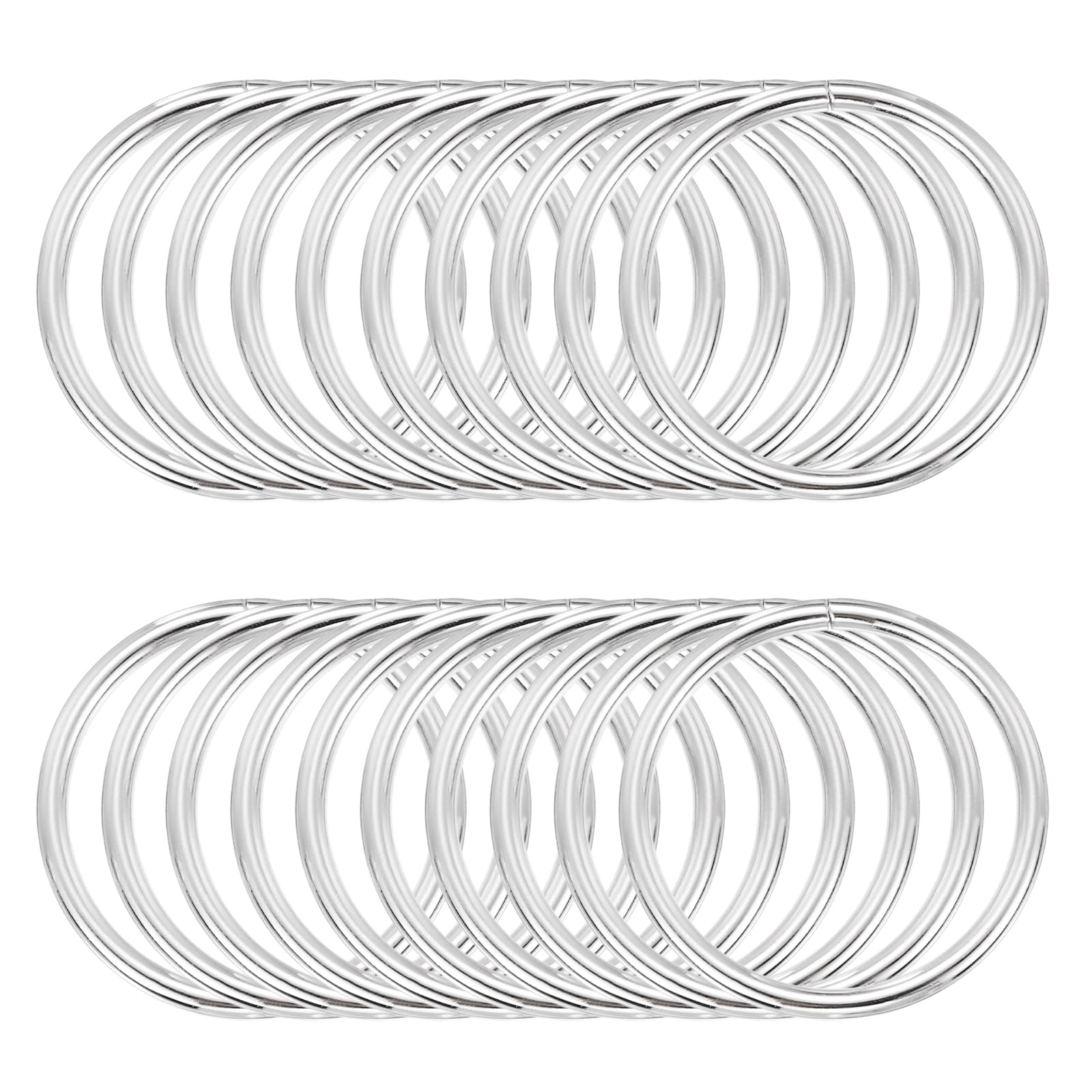 sourcing map 100 Pcs Metal Hoop Rings for Craft 1.5 Inch Floral Wreath Macrame Hoops Dream Catcher Rings for DIY Crafts Macrame Plant Hangers, Silver