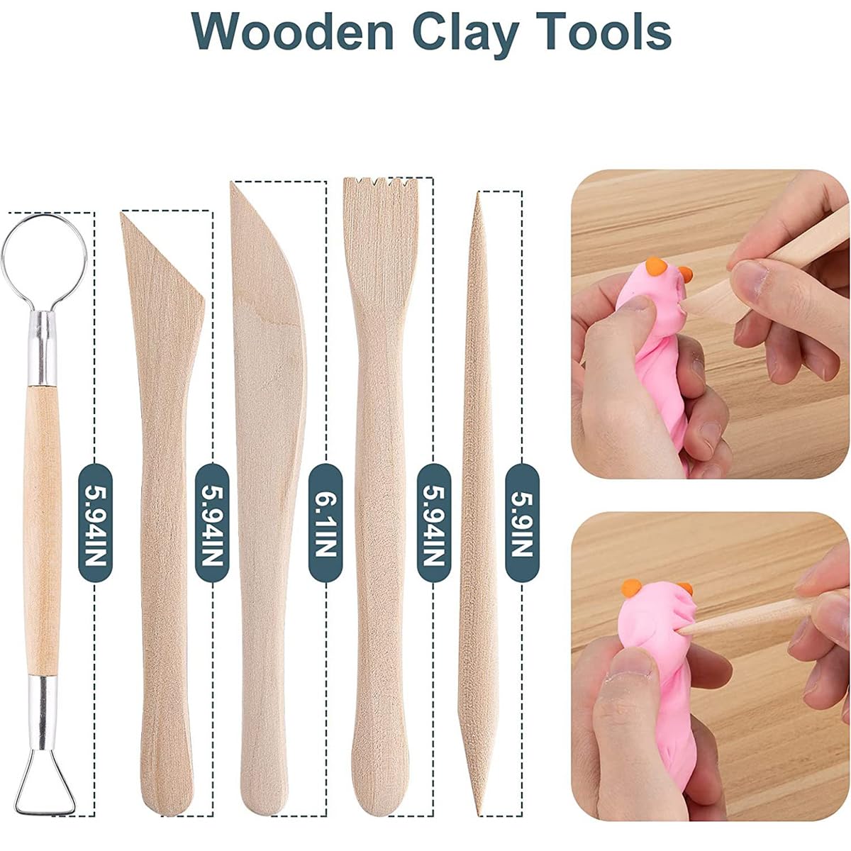 Kit Outils Modelage 55 Pièces - Pour Argile, Poterie, Sculpture, Artisanat, Débutants Et Experts, Avec Sac De Rangement - 6