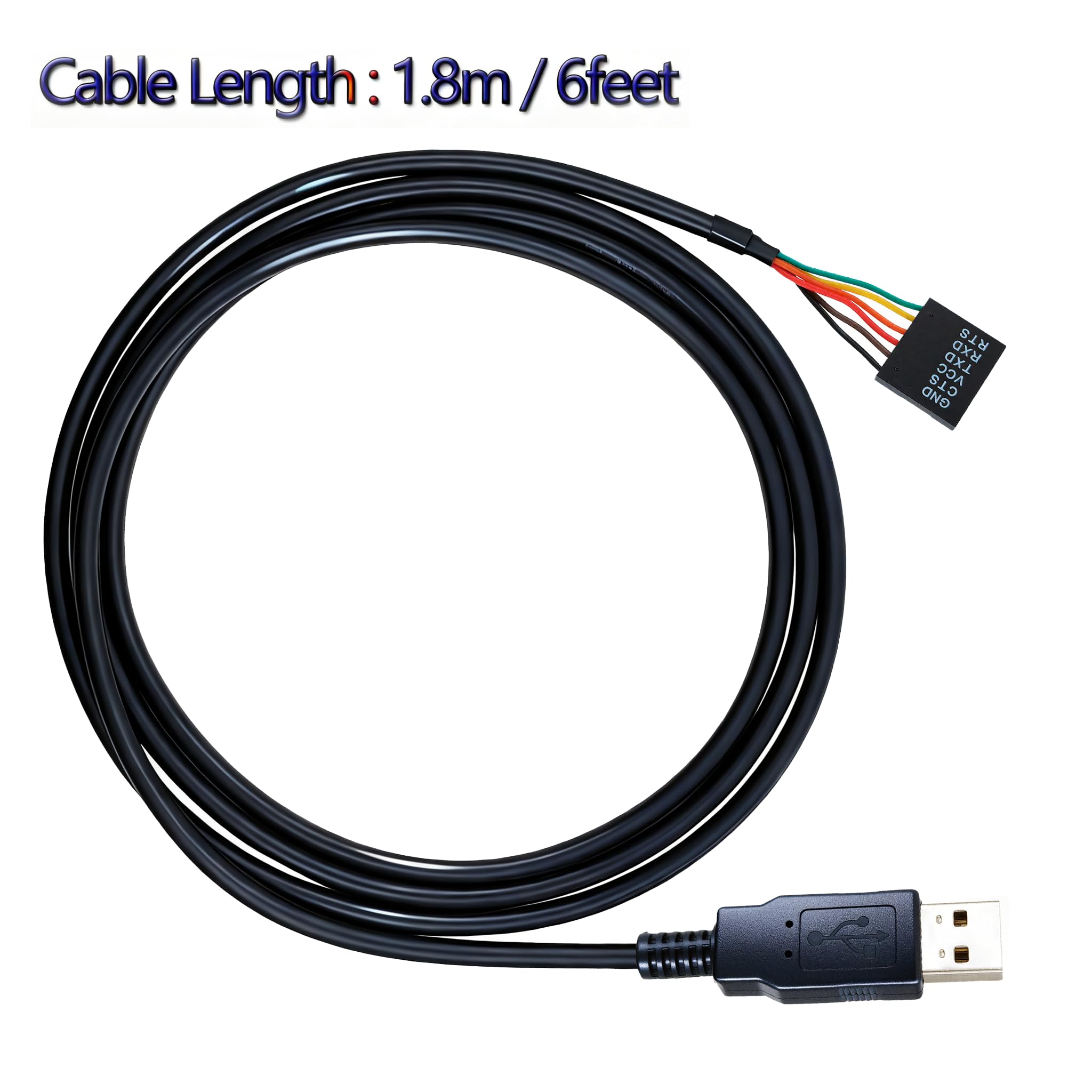 FTDI Chip USB a Serial TTL 3.3V UART Cable convertidor TTL-232R-3V3 USB a TTL Serial Cables, 6 vías, 6 pies/1.8 m