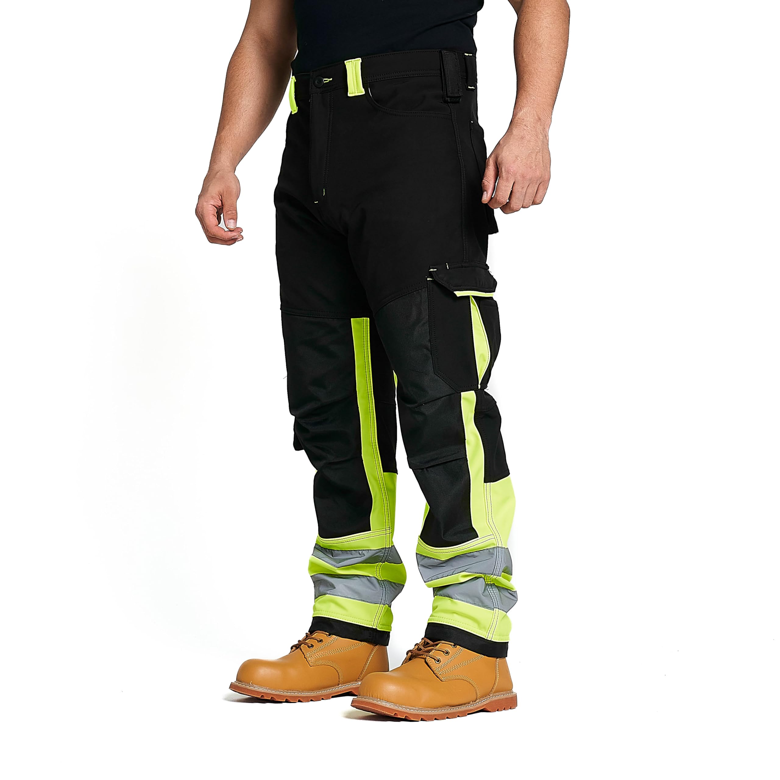 Pantalones de trabajo para hombre, de alta visibilidad, reflectantes, resistentes al agua, a prueba de lluvia, repelentes, resistentes al viento, de seguridad, para el trabajo,
