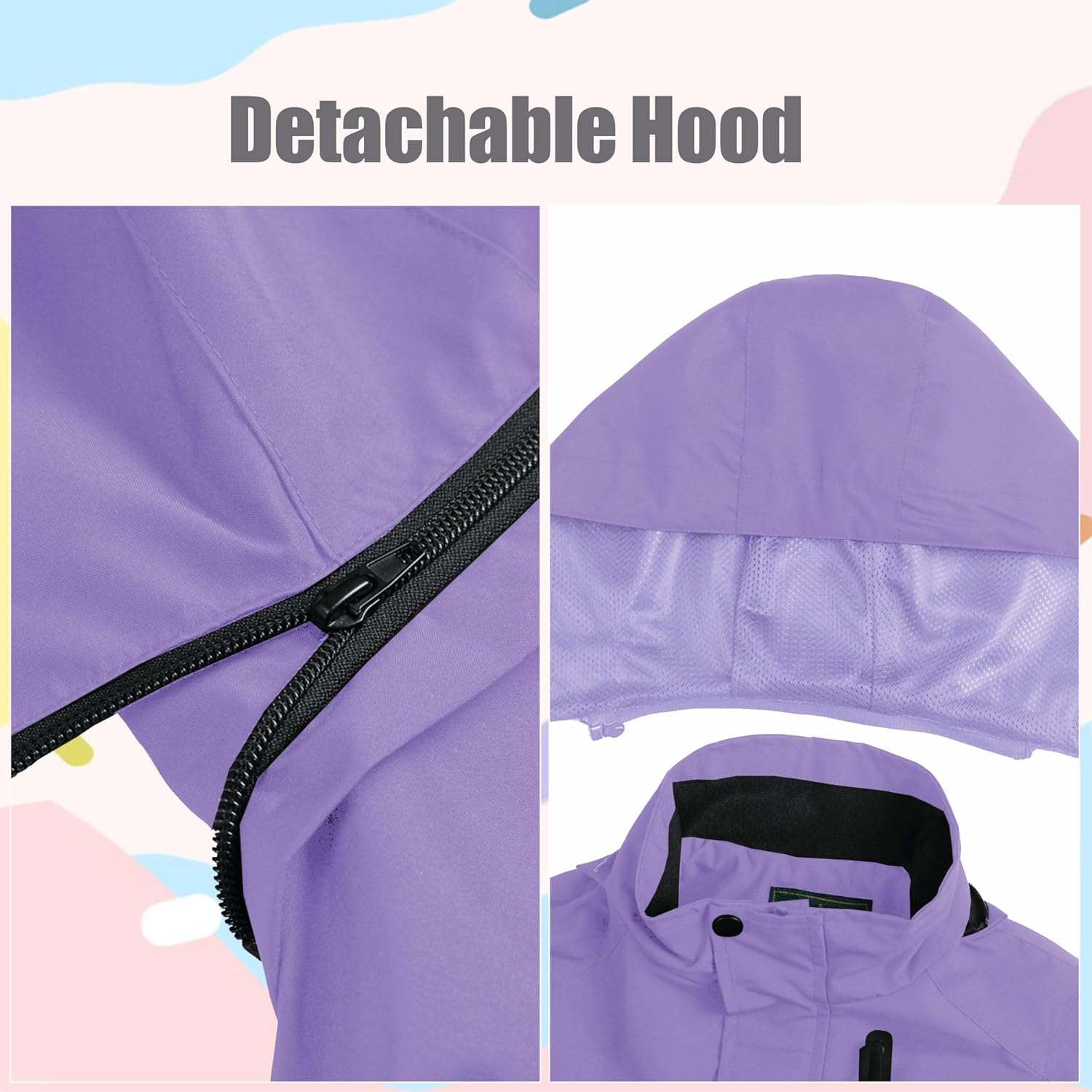 GIISAM Boys Rain Jacket, Girls Raincoat Waterproof Lightweight Windbreaker Coats for Kids - Image 3