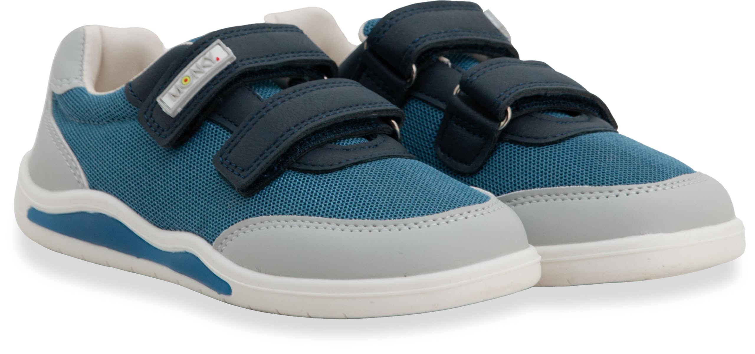 Sportandem MONKY Zapatillas Barefoot Infantiles con Luces LED ā Calzado Respetuoso Cero Drop, Puntera Ancha, Suela Flexible Antideslizante, Piel SintĆ©tica, Tallas 25-30