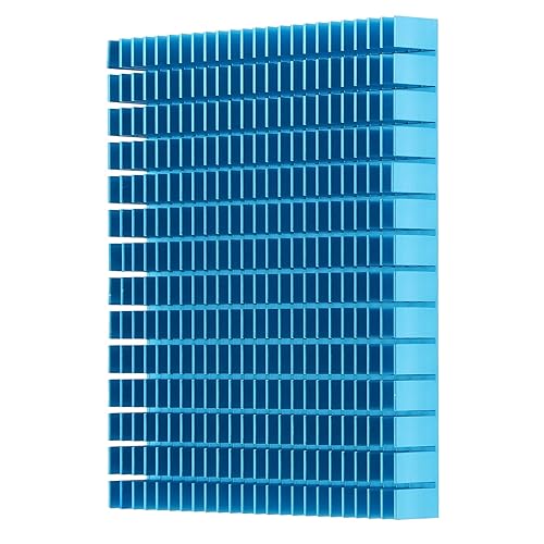 Disipador de calor de aluminio 5.906 x 4.724 x 0.787 in radiador de aleta módulo enfriador para refrigeración PC computadora CPU placa PCB (azul)