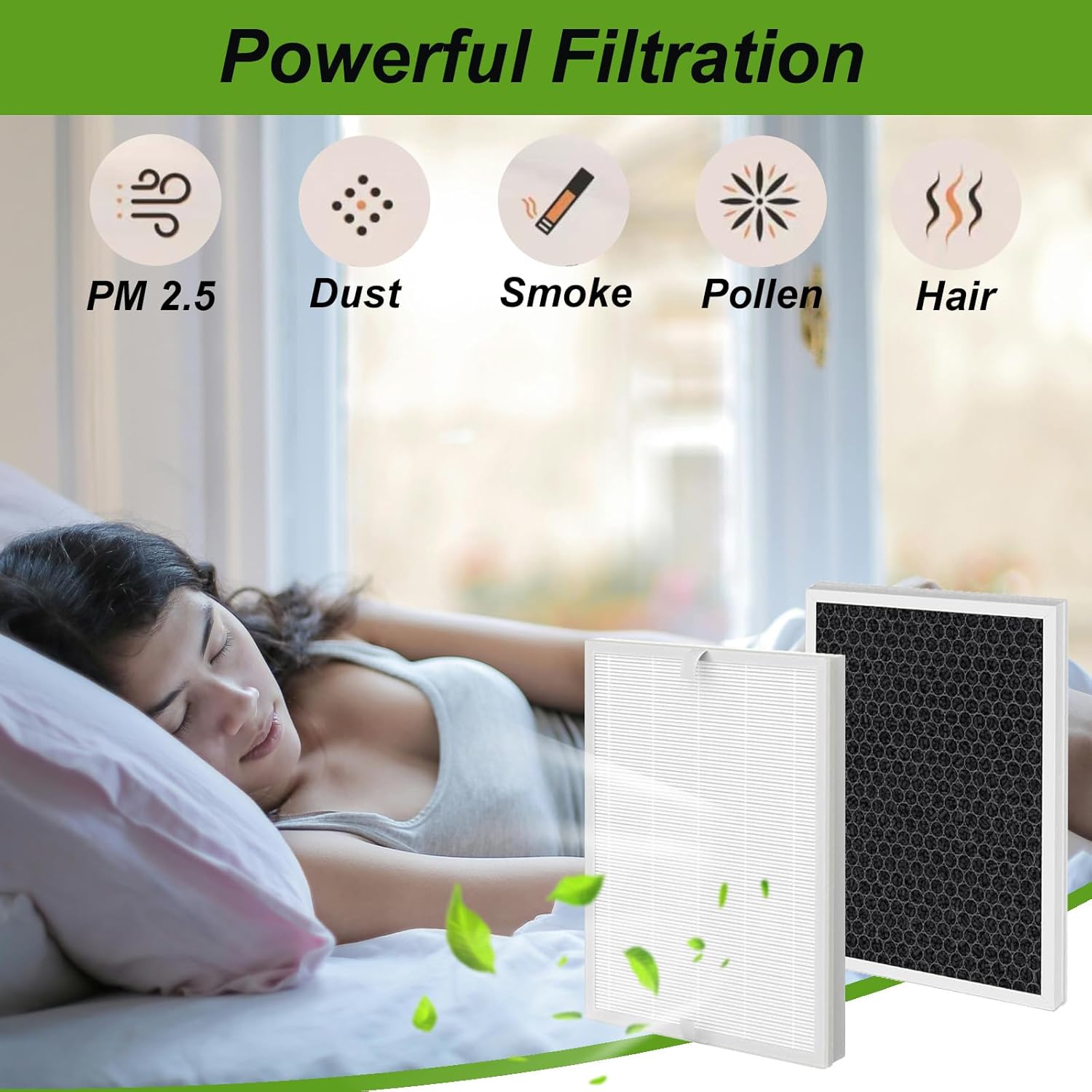 2 Pack A7 & E-400 Replacement Filter,Compatible with AromaRoom E-400 and VEWIOR ClearAir-A7 Air Cleaner Purifier, HEPA, Fine Pre-Filter, Activated Carbon - Image 2