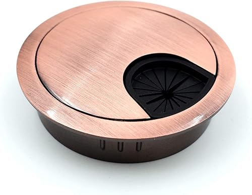 Miniatura 5 de Jetland Ojal de escritorio para organizador de cables, plata mate, se adapta a agujeros de 2 pulgadas, GMS53, paquete de 5 Plateado