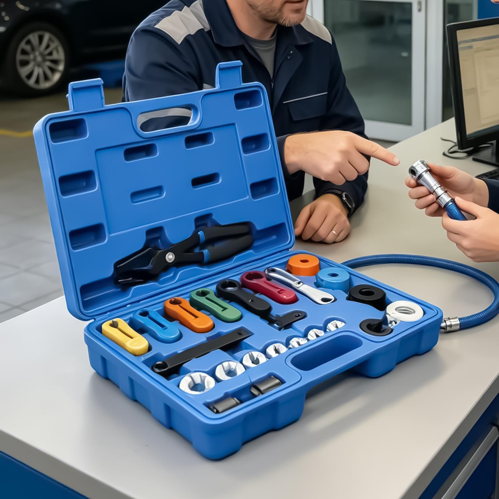 Extractor para líneas de 24 Piezas Portátil Liberación Rápida Universal | Herramienta Remoción Filtro Auto Compatible con coche, SUV, camión, autocaravana, remolque,