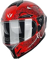 Vista 2 de 1Storm Motorcycle Full Face Helmet DOT Adults Street Bike Dual Visor Sun Inner Shield HJAH15: Ghost Red