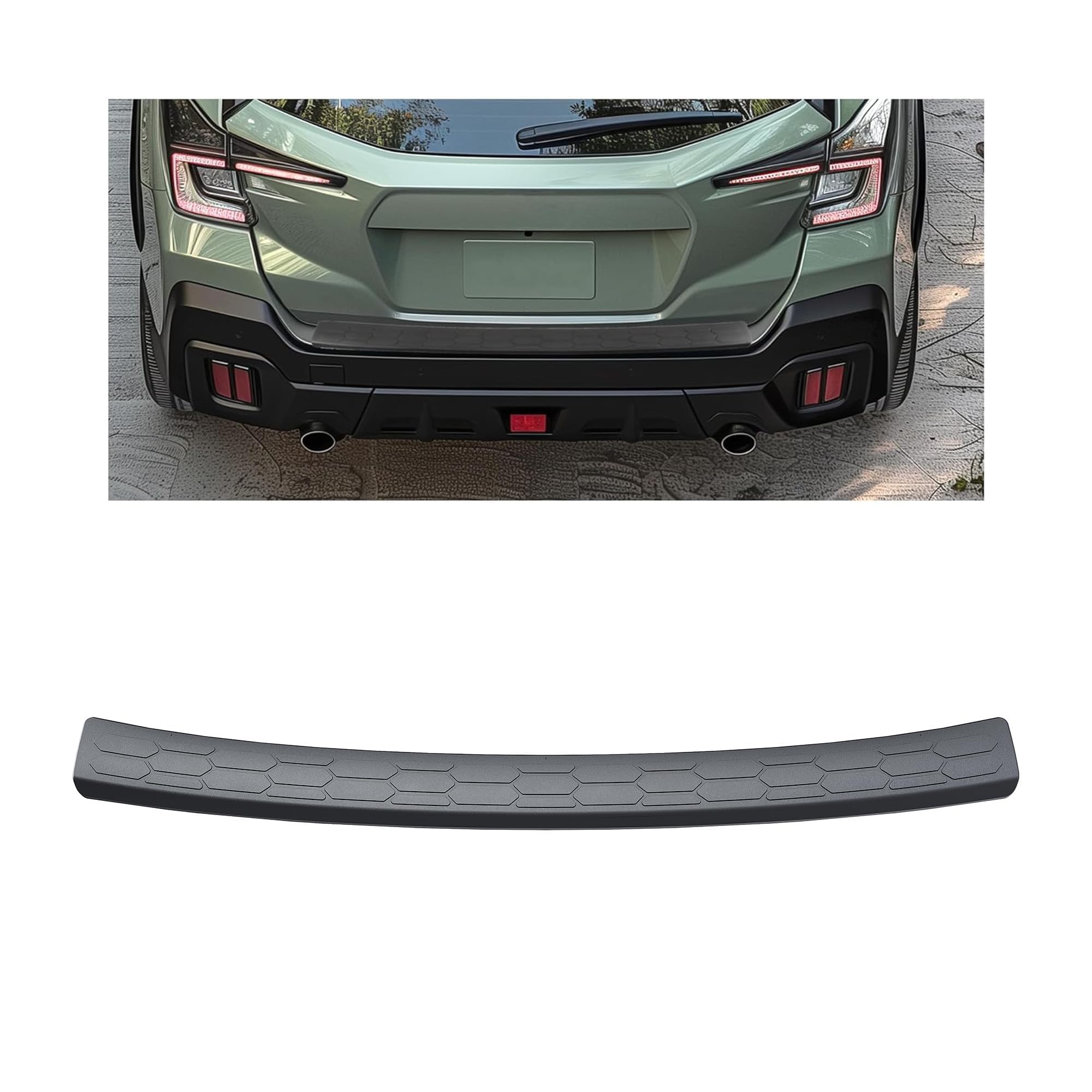 KUAFU Rear Bumper Protector Guard Accessory Compatible with 2018-2023 Subaru Crosstrek E771SFL100 Trim Cover Scratch Rear Bumper Top Step Pad Resistant Trunk Door Entry Guards Black