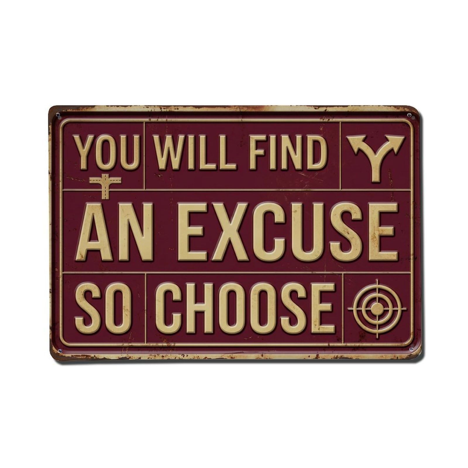 Choose Wisely Act Power Retro Motivational Slogans 2 Metal Tin Sign Plaque Wall Decor for Cafe, Club Bar, Office, Home Garden Metal Poster 8x12Inch
