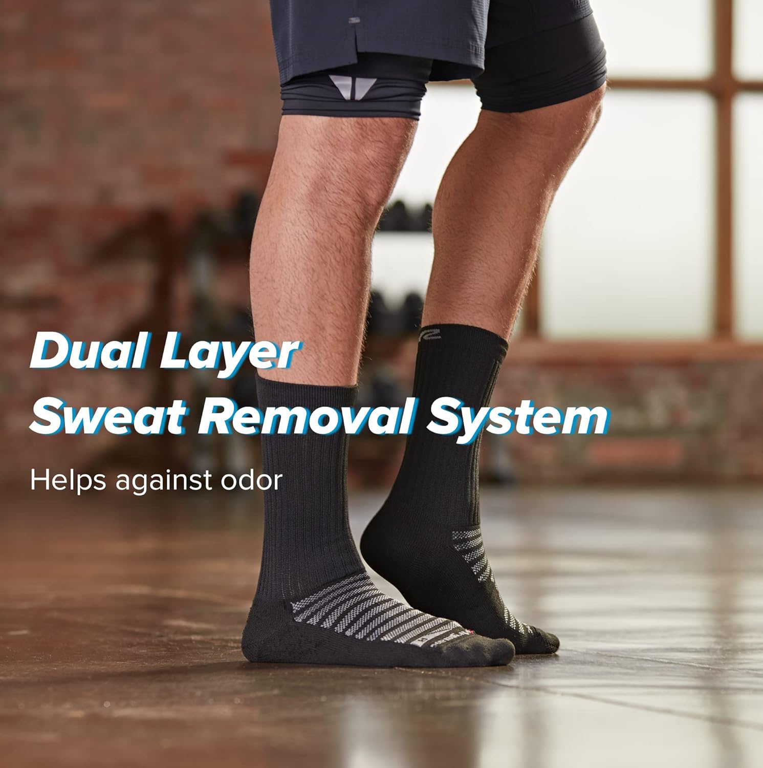 R-Gear Drymax Crew Running Socks For Men and Women, Light Cushion | Breathable, Moisture Control & Anti Blister |3 Pack - Image 5