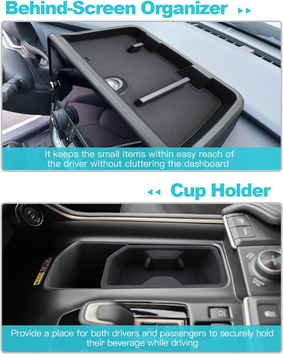 CDEFG 5PCS for 2024 2025 2026 Toyota Grand Highlander Center Console Dash Organizer 12.3-Inch Screen Storage Tray Cup Holders Door Pockets for 2025 2026 Grand Highlander Hybrid Accessories