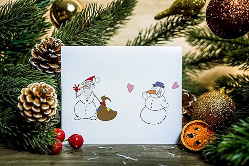 Miniatura 5 de ABTOLS Sellos transparentes de Feliz Navidad para hacer tarjetas, sellos de copo de nieve de muñeco de nieve, sellos de goma transparente de Papá