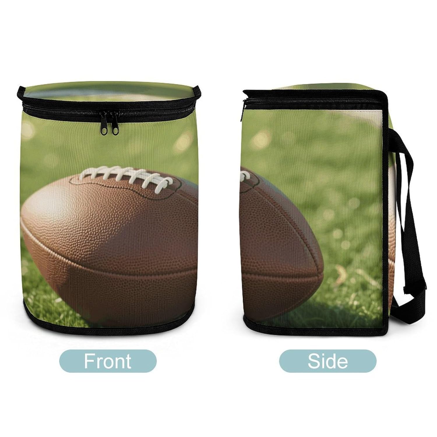 MUSM Leakproof Car Trash Can 2.5 Gallon, Durable Automotive Garbage Bag with Waterproof Liner, Rugby Trash Bag for Car, Truck, RV & Bathroom