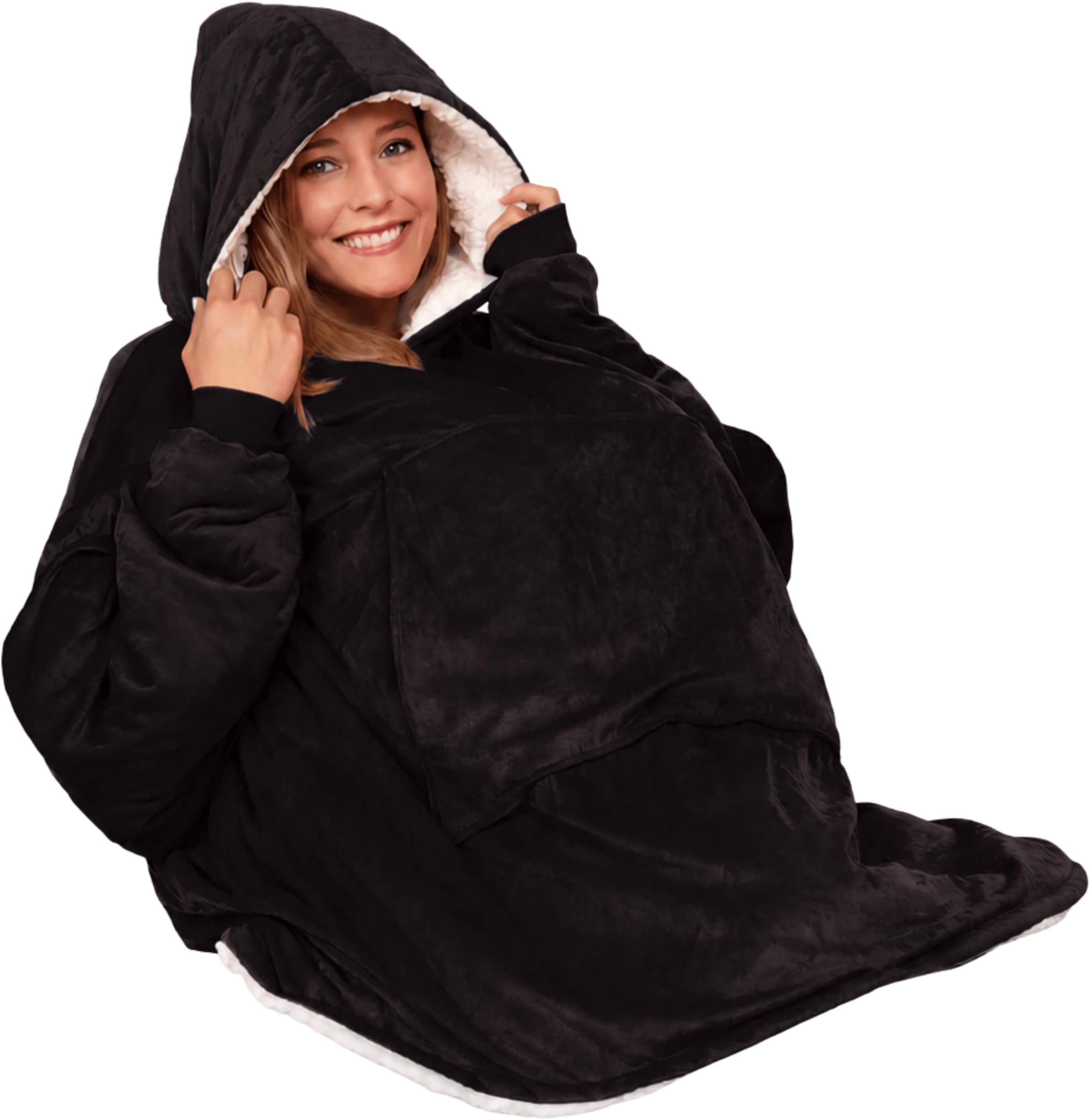 THE COMFY Original | From Shark Tank | Patented | Oversized Sherpa Wearable Blanket Hoodie| Gift for Women & Men | One Size