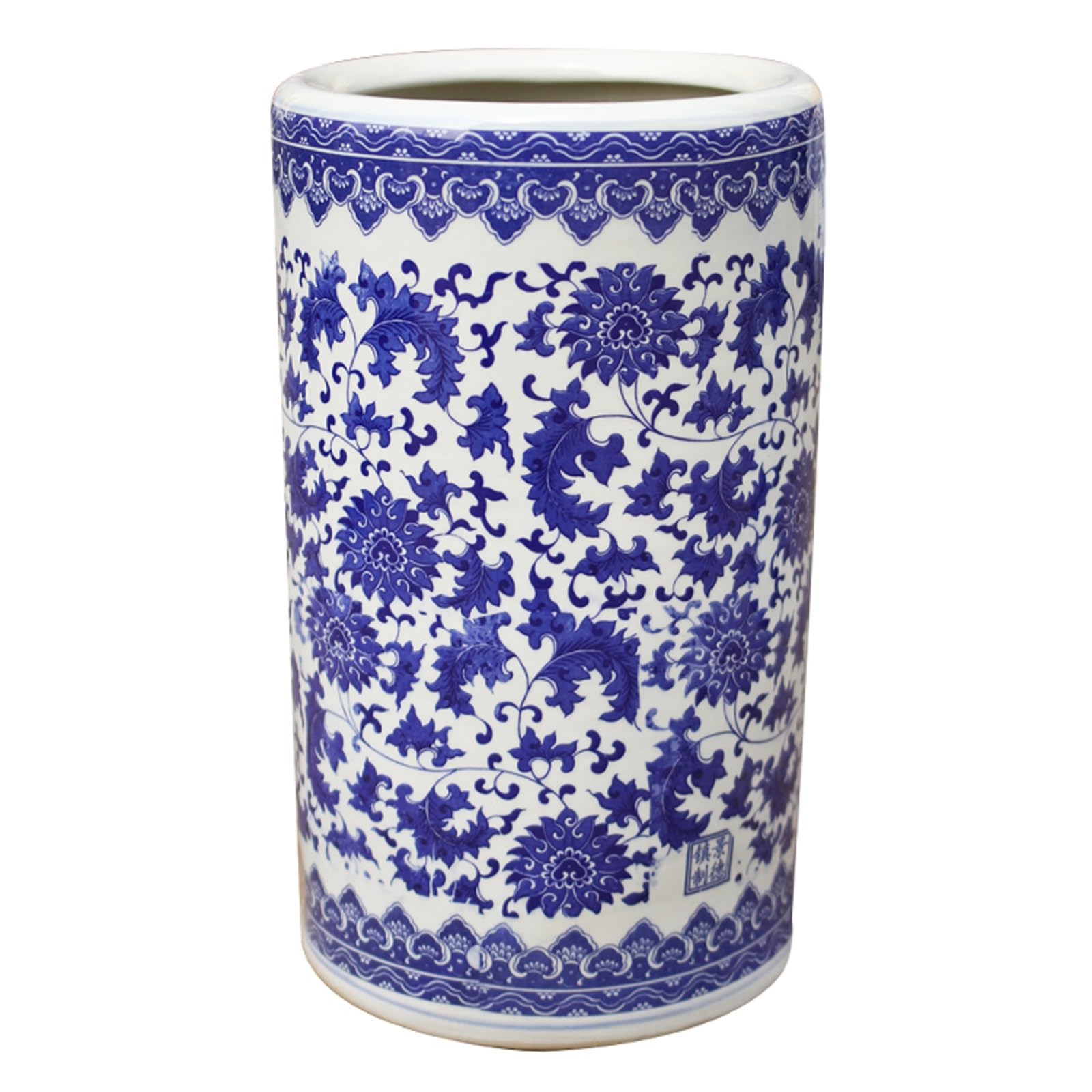 Porte-parapluie en porcelaine à grande capacité, porte-canne stable et robuste de 40 cm