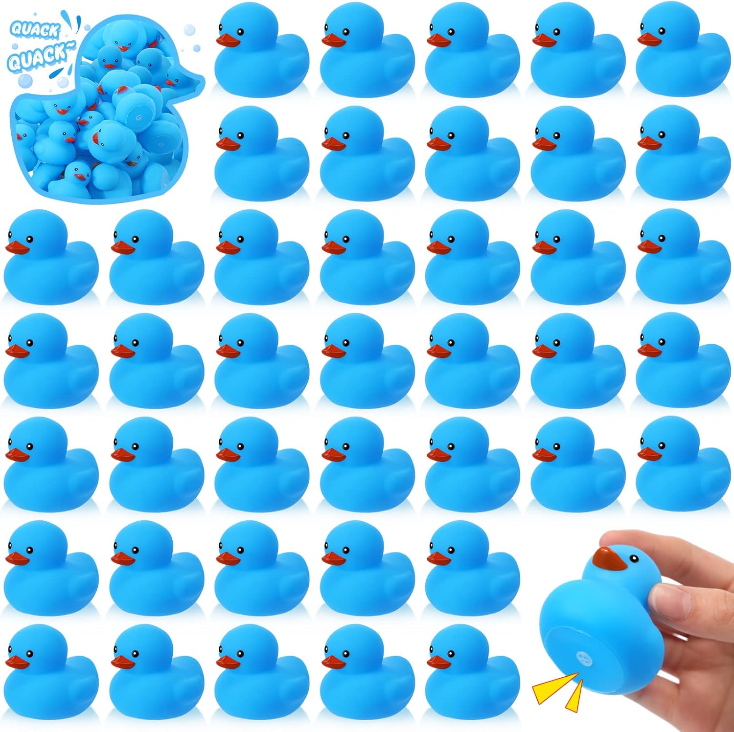 48 Pcs 2 Inch Mini Rubber Ducks for Kids Children Party