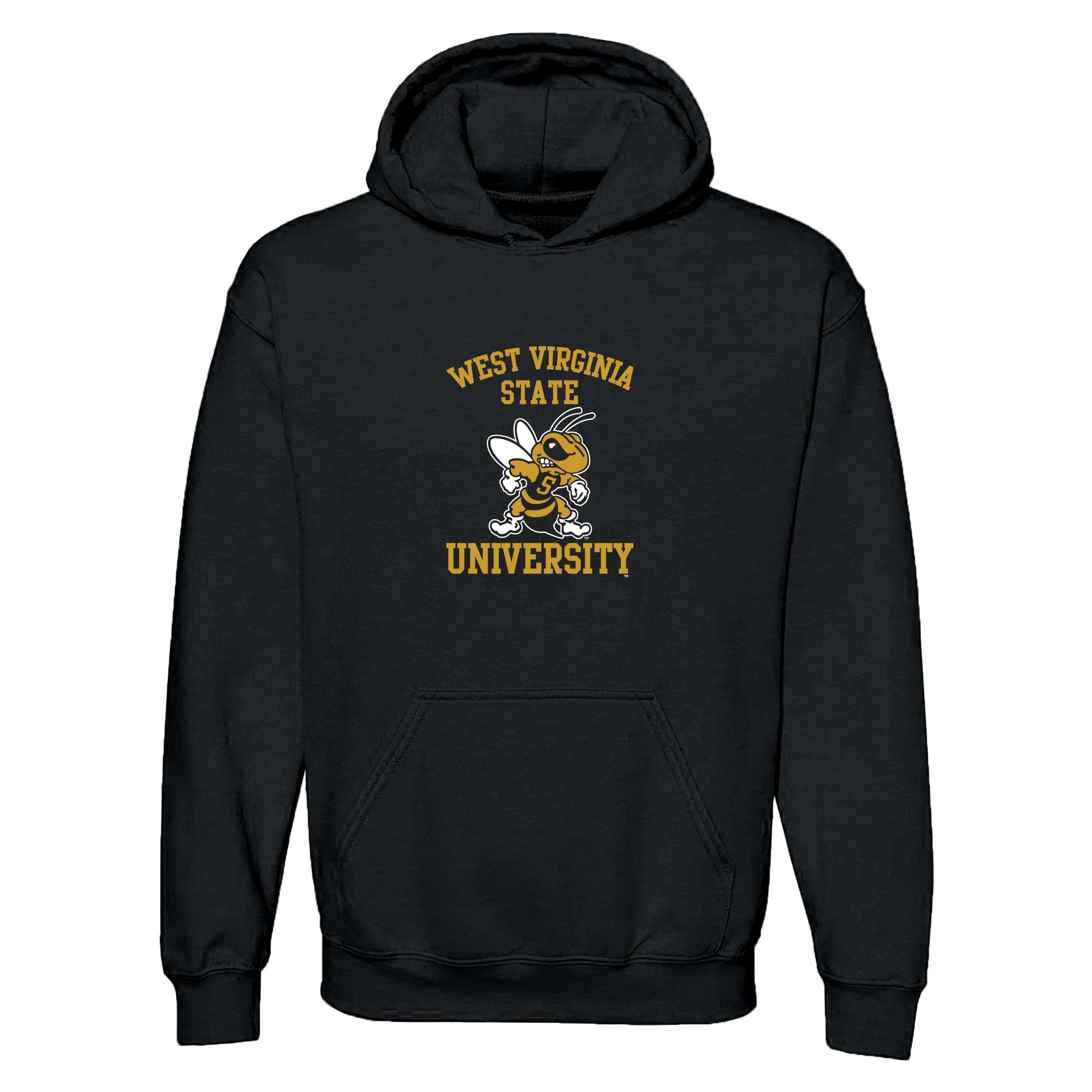 UGP Campus Apparel NCAA Officially licensed College - University Team Color Arch Logo Hoodie, West Virginia State University Yellow Jackets Black, Large โ image 1