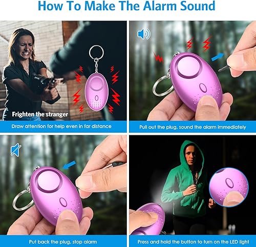 Miniatura 3 de AMIR Safety Keychain Set for Women, Wristlet Strap Keychain with Personal Alarm Pom Pom Accessories Kit for Christmas Gifts