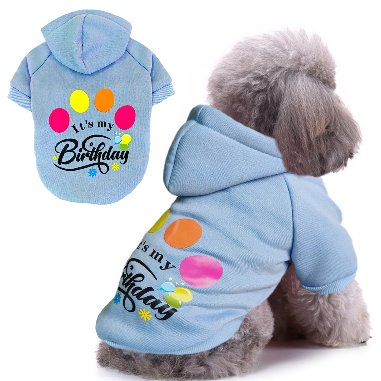 Print Dog Hoodies for Small Dogs, Pullover Sweatshirt, Cute Puppy Costume — image 1