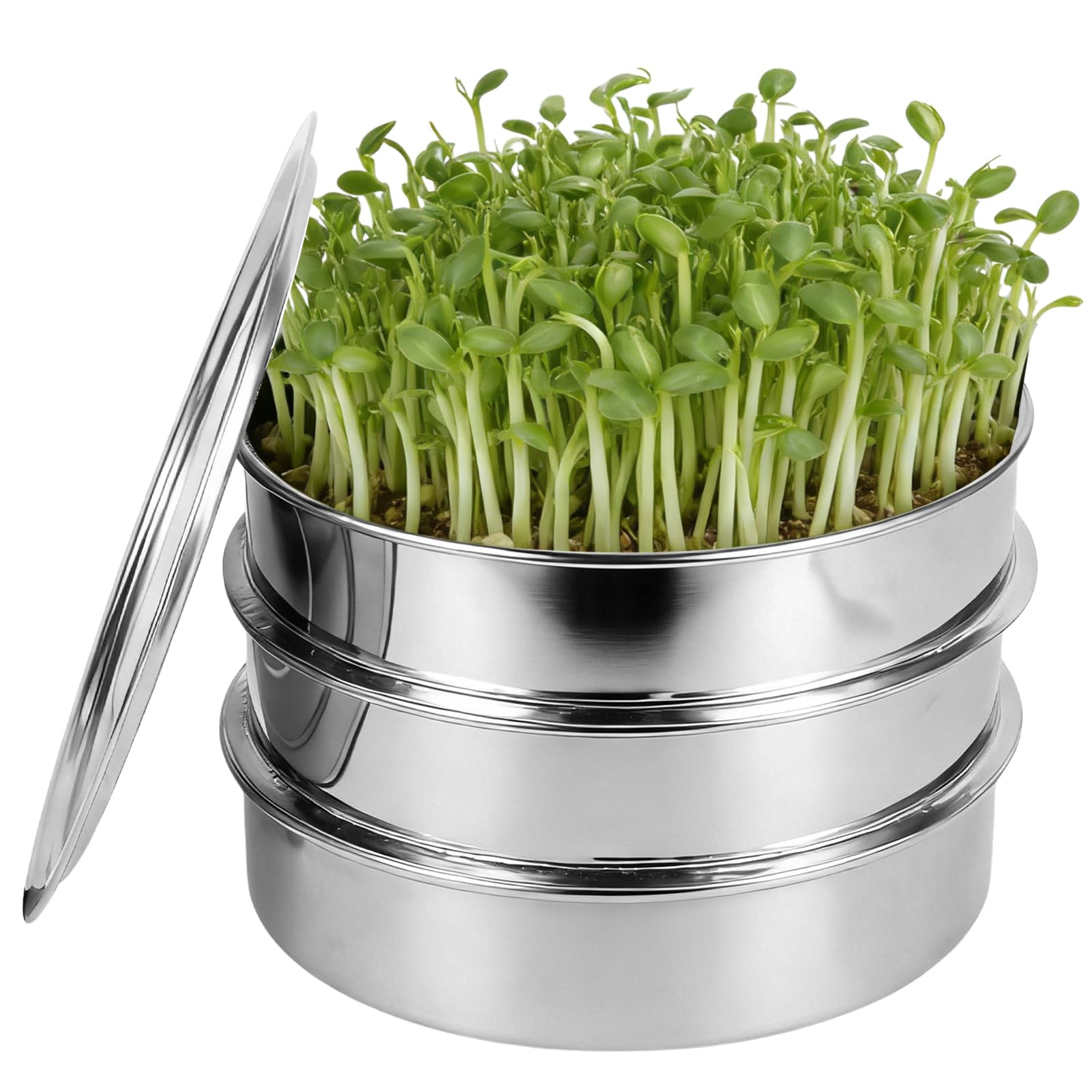 Kit de germination anti-moisissure en inox à plateaux en maille