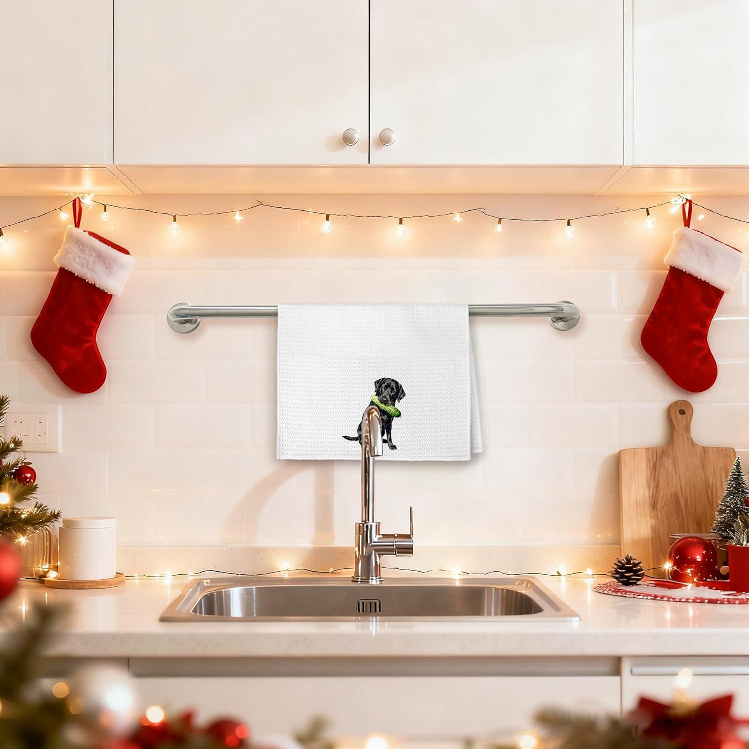 Black Labrador Retriever Kitchen Towels 16x24 in, Black Lab Gifts, Gifts for Labrador Dog Lovers, Funny Cucumber Lab Decorative Hand Tea Dish Towels for Kitchen Dining Room - Image 6