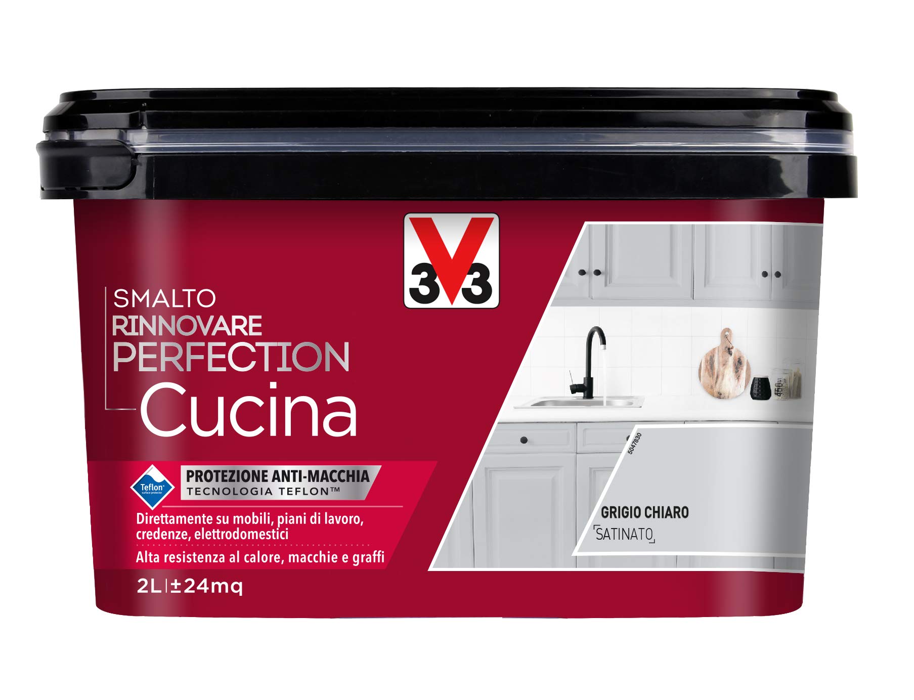V33 Smalto Rinnovare Perfection Cucina Grigio Chiaro Satinato 2 L