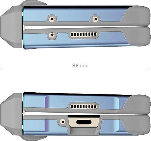 Miniatura 7 de Ghostek ATOMIC - Funda delgada para Samsung Galaxy Z Fold 5 con parte trasera transparente con parachoques de metal de aluminio de alta calidad,